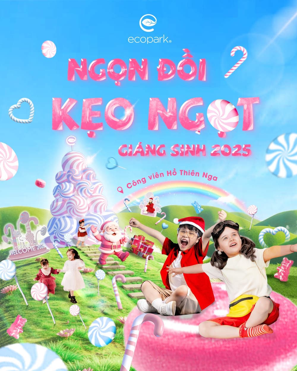 Tận hưởng Giáng sinh 2025 ngọt ngào tại ngọn đồi kẹo ngọt bên Hồ Thiên Nga